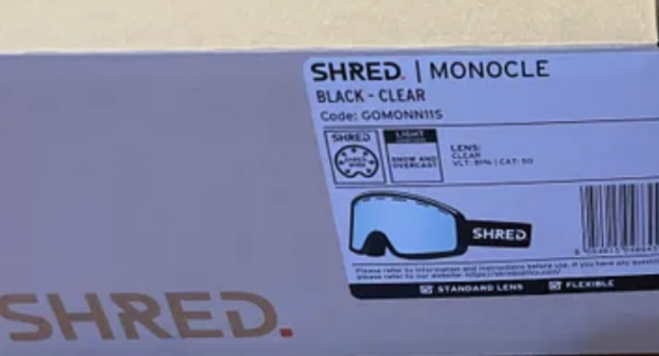 Shred Monocle goggles - clear lens on World Cup Ski Shop